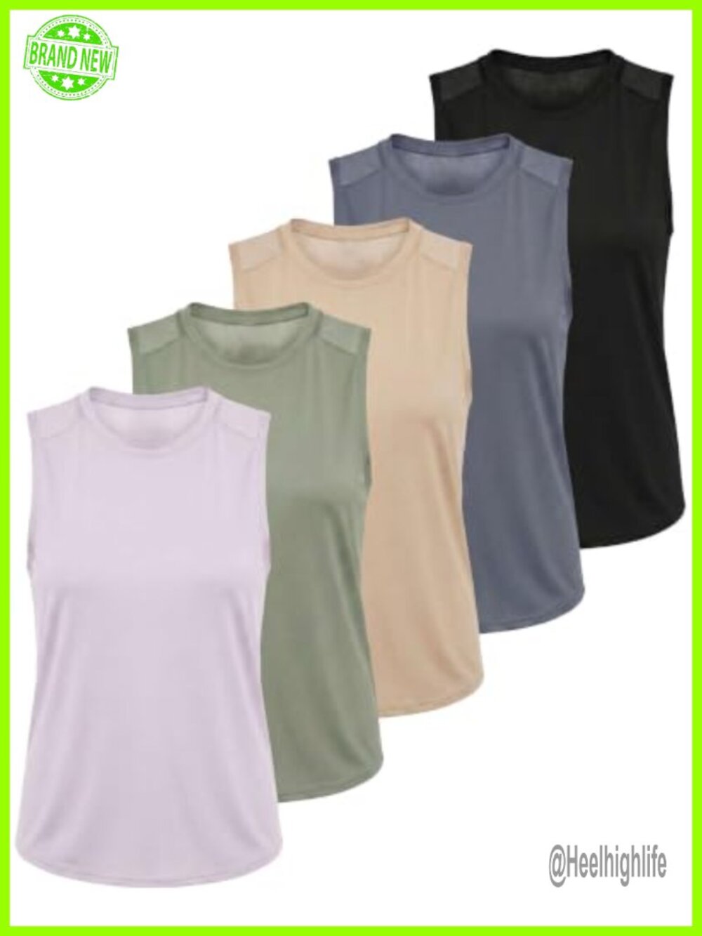 5 Pack Women's Sleeveless Racerback Athletic Tank Tops Dry Fit